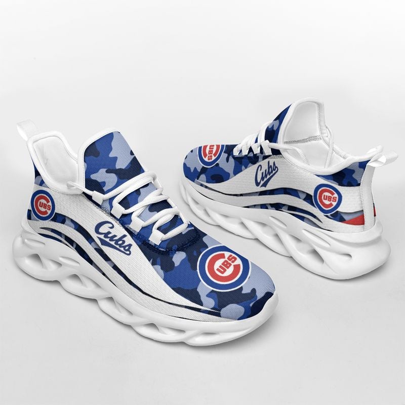 Chicago Cubs Camo Pattern Max Soul Shoes NEW019737 - Famjoys Chicago Cubs Camo Pattern Max Soul Shoes NEW019737 - Famjoys