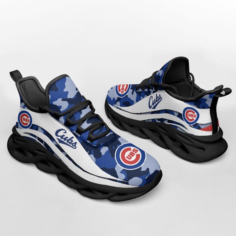 Chicago Cubs Camo Pattern Max Soul Shoes NEW019737 - Famjoys Chicago Cubs Camo Pattern Max Soul Shoes NEW019737 - Famjoys