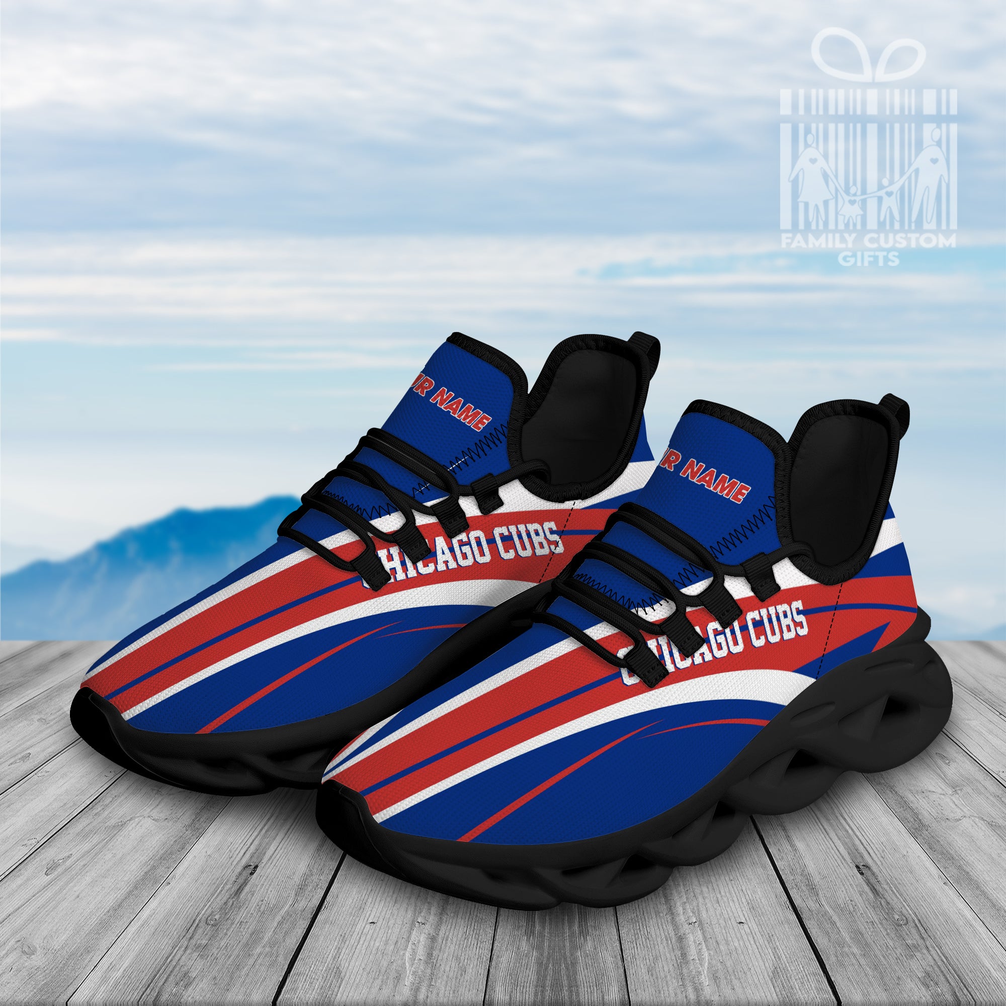Chicago Cubs Custom Baseball Personalized Max Soul Sneakers Running Sport Shoes for Men Women - Famjoys Chicago Cubs Custom Baseball Personalized Max Soul Sneakers Running Sport Shoes for Men Women - Famjoys