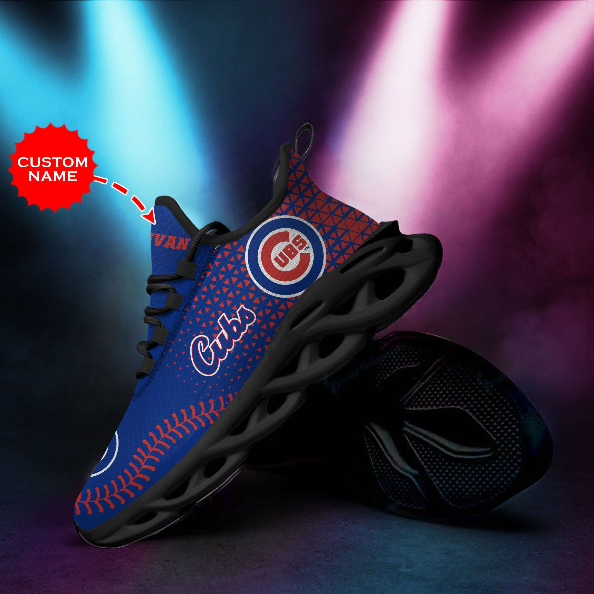 Chicago Cubs Custom Personalized Max Soul Sneakers Shoes - Famjoys Chicago Cubs Custom Personalized Max Soul Sneakers Shoes - Famjoys