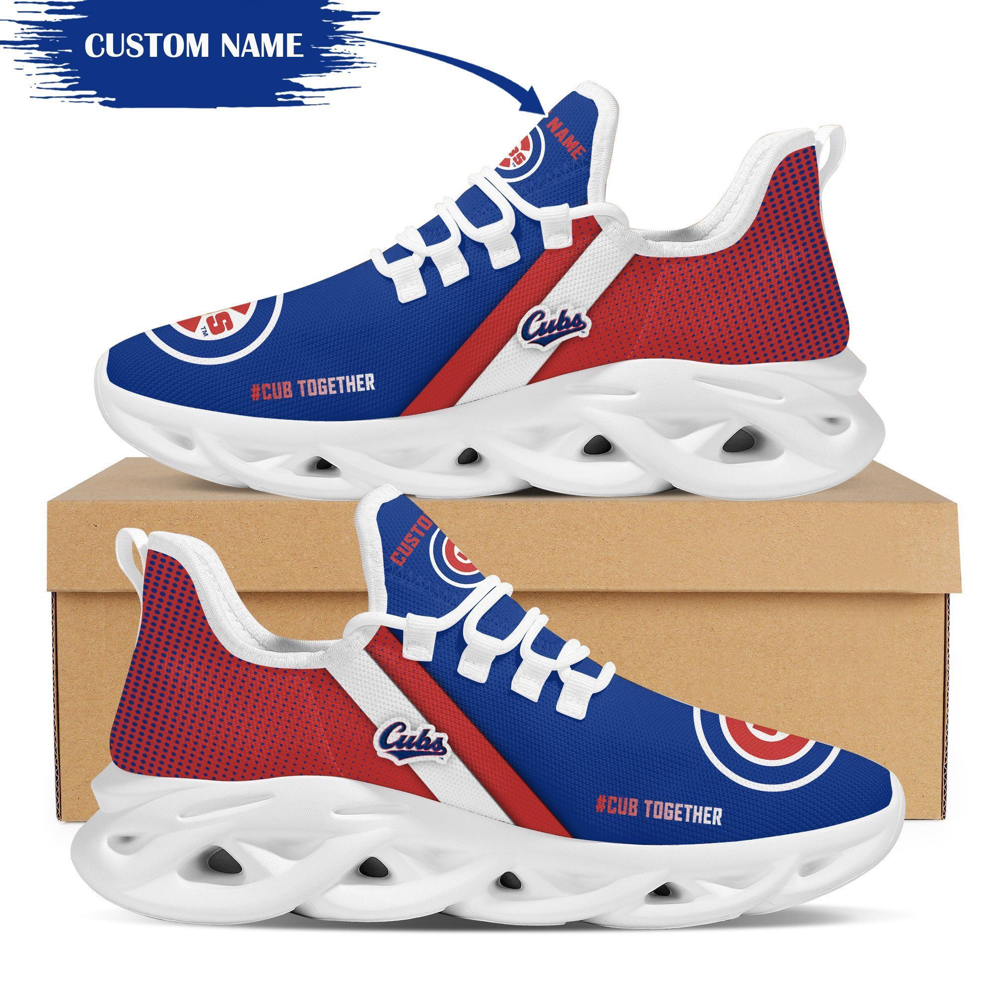 Chicago Cubs Custom Personalized Max Soul Sneakers Shoes - Famjoys Chicago Cubs Custom Personalized Max Soul Sneakers Shoes - Famjoys