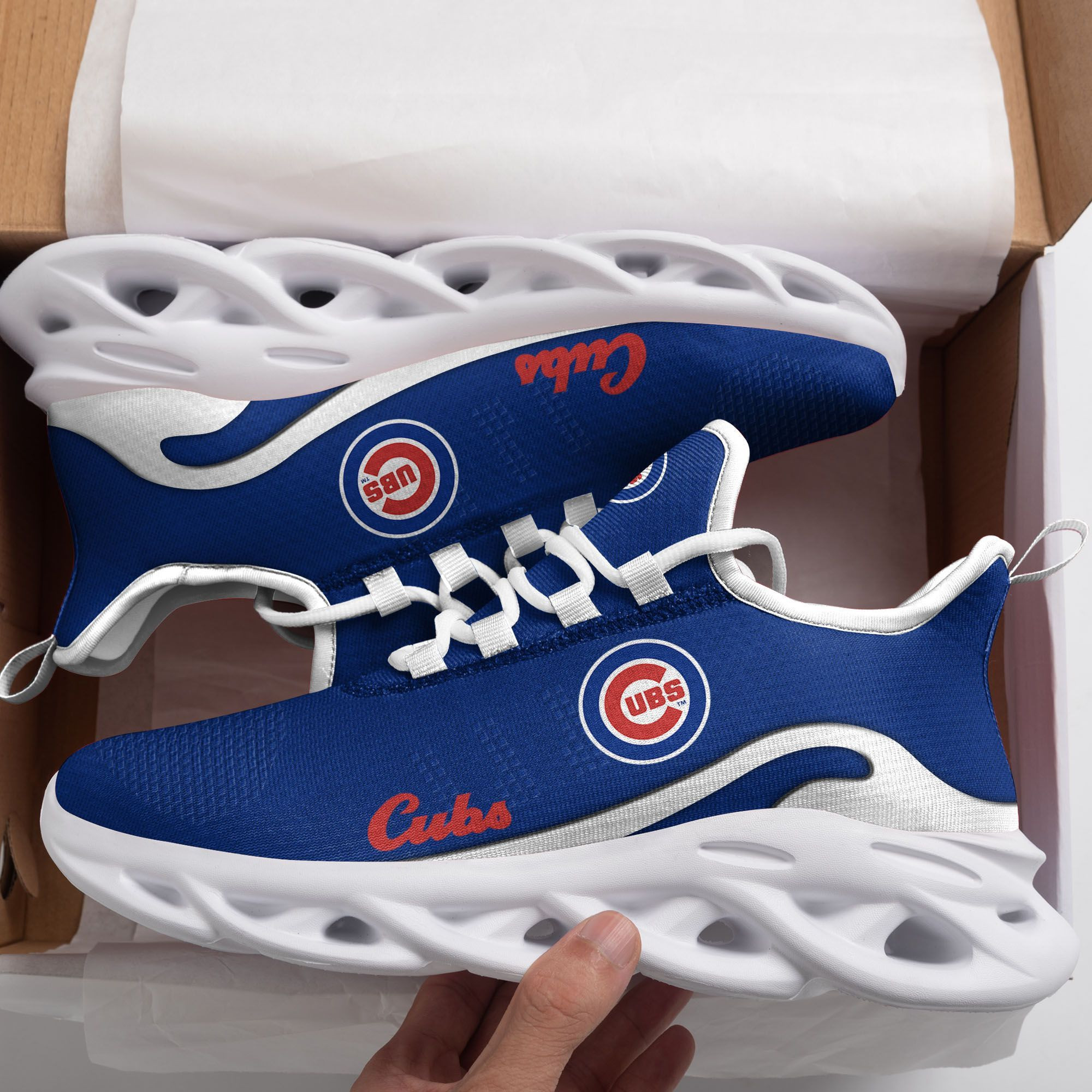 Chicago Cubs D Printed Max Soul Clunky Sneaker Shoes - Famjoys Chicago Cubs D Printed Max Soul Clunky Sneaker Shoes - Famjoys