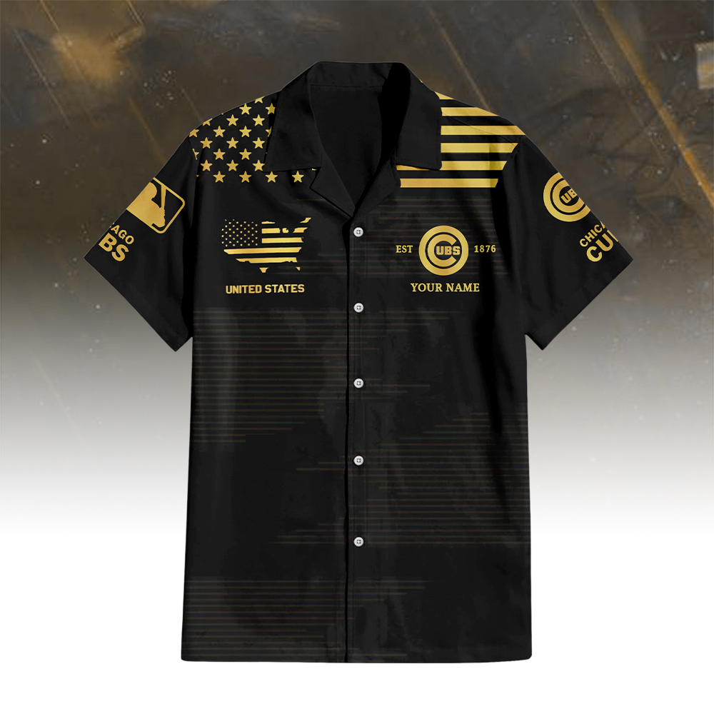 Chicago Cubs Golden Hawaiian Shirt - Famjoys Chicago Cubs Golden Hawaiian Shirt - Famjoys