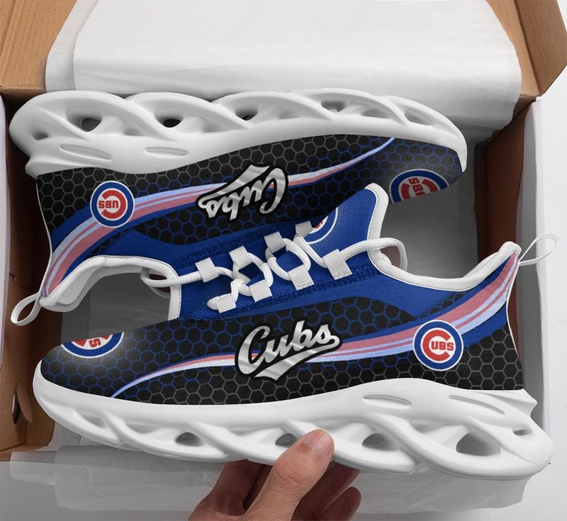 Chicago Cubs Honeycomb Pattern Max Soul Shoes NEW019337 - Famjoys Chicago Cubs Honeycomb Pattern Max Soul Shoes NEW019337 - Famjoys