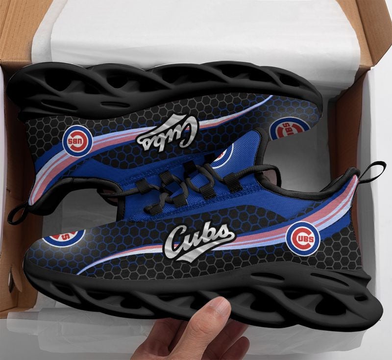 Chicago Cubs Honeycomb Pattern Max Soul Shoes NEW019337 - Famjoys Chicago Cubs Honeycomb Pattern Max Soul Shoes NEW019337 - Famjoys