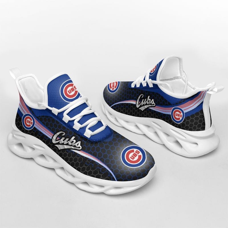 Chicago Cubs Honeycomb Pattern Max Soul Shoes NEW019337 - Famjoys Chicago Cubs Honeycomb Pattern Max Soul Shoes NEW019337 - Famjoys