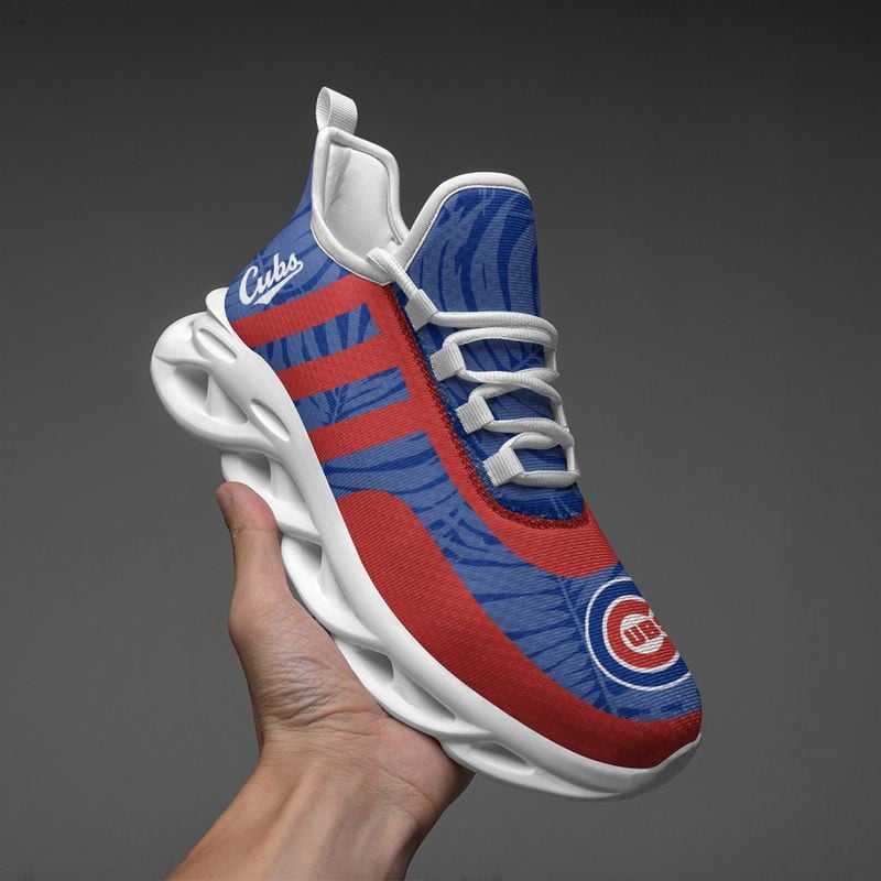 Chicago Cubs Leaf and Stripe Pattern Men's and Women's Max Soul Shoes NLA61237 - Famjoys Chicago Cubs Leaf and Stripe Pattern Men's and Women's Max Soul Shoes NLA61237 - Famjoys
