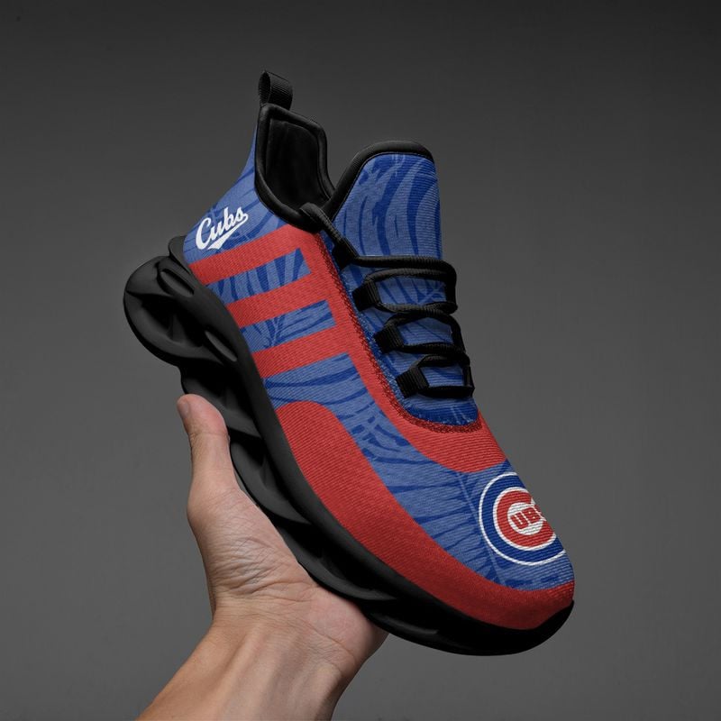 Chicago Cubs Leaf and Stripe Pattern Men's and Women's Max Soul Shoes NLA61237 - Famjoys Chicago Cubs Leaf and Stripe Pattern Men's and Women's Max Soul Shoes NLA61237 - Famjoys