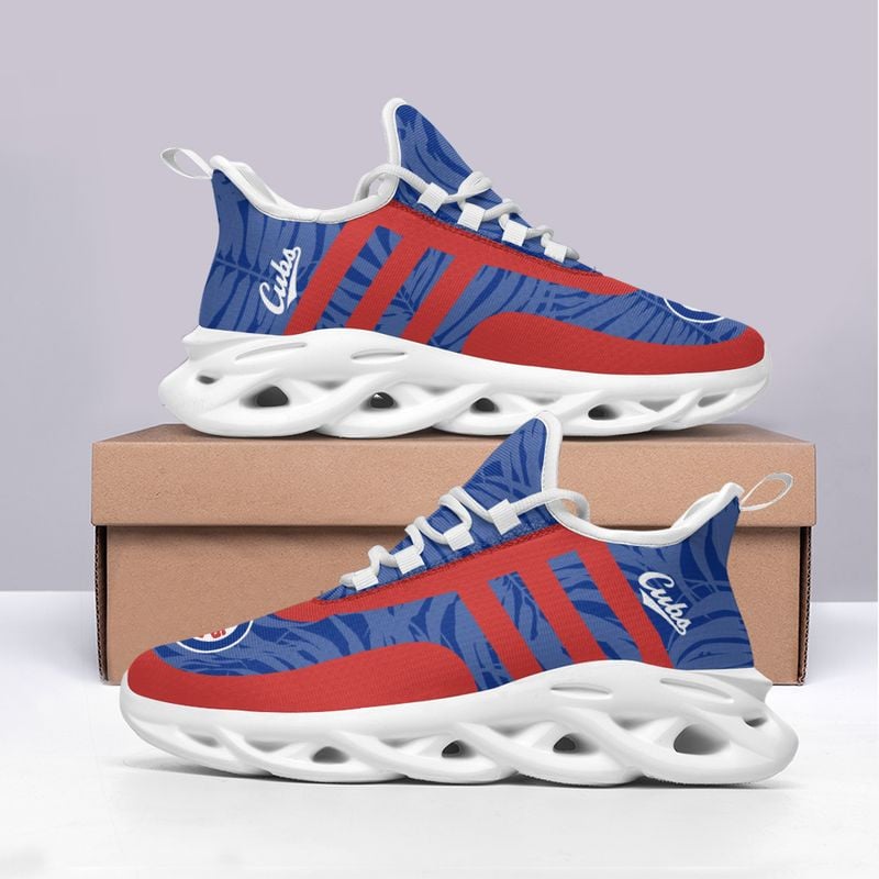 Chicago Cubs Leaf and Stripe Pattern Men's and Women's Max Soul Shoes NLA61237 - Famjoys Chicago Cubs Leaf and Stripe Pattern Men's and Women's Max Soul Shoes NLA61237 - Famjoys