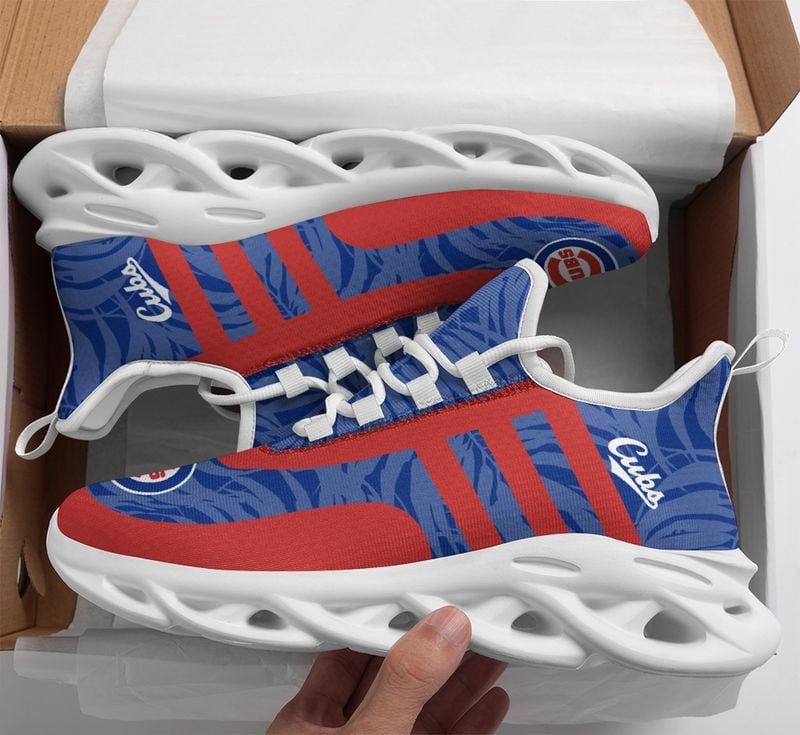 Chicago Cubs Leaf and Stripe Pattern Men's and Women's Max Soul Shoes NLA61237 - Famjoys Chicago Cubs Leaf and Stripe Pattern Men's and Women's Max Soul Shoes NLA61237 - Famjoys
