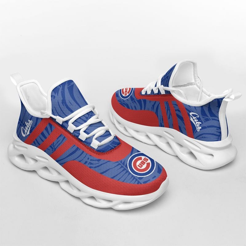 Chicago Cubs Leaf and Stripe Pattern Men's and Women's Max Soul Shoes NLA61237 - Famjoys Chicago Cubs Leaf and Stripe Pattern Men's and Women's Max Soul Shoes NLA61237 - Famjoys