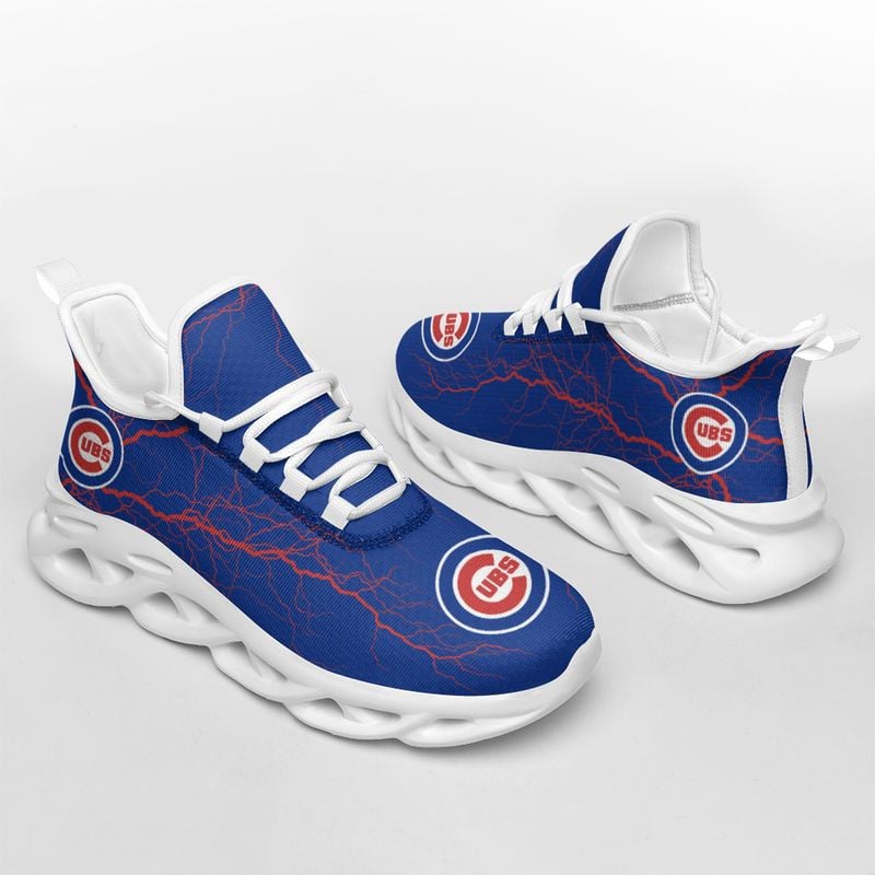 Chicago Cubs Lightning Pattern Max Soul Shoes NEW020537 - Famjoys Chicago Cubs Lightning Pattern Max Soul Shoes NEW020537 - Famjoys