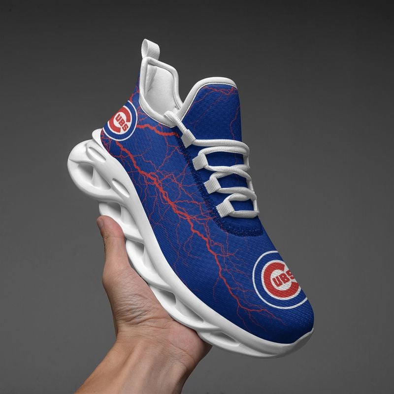 Chicago Cubs Lightning Pattern Max Soul Shoes NEW020537 - Famjoys Chicago Cubs Lightning Pattern Max Soul Shoes NEW020537 - Famjoys