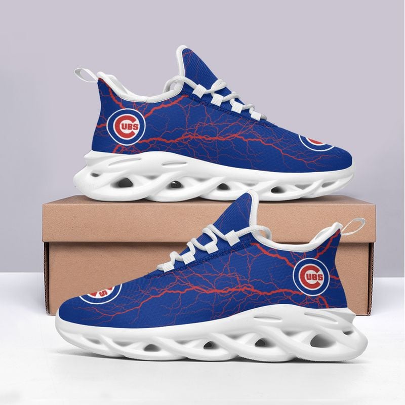 Chicago Cubs Lightning Pattern Max Soul Shoes NEW020537 - Famjoys Chicago Cubs Lightning Pattern Max Soul Shoes NEW020537 - Famjoys