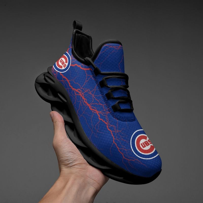 Chicago Cubs Lightning Pattern Max Soul Shoes NEW020537 - Famjoys Chicago Cubs Lightning Pattern Max Soul Shoes NEW020537 - Famjoys