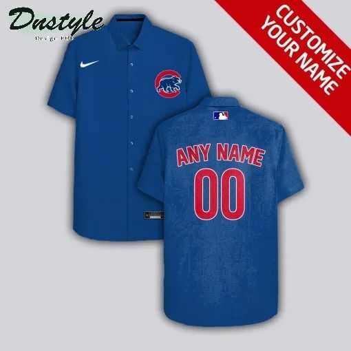 Chicago Cubs Personalized Blue Hawaiian Shirt - Famjoys Chicago Cubs Personalized Blue Hawaiian Shirt - Famjoys