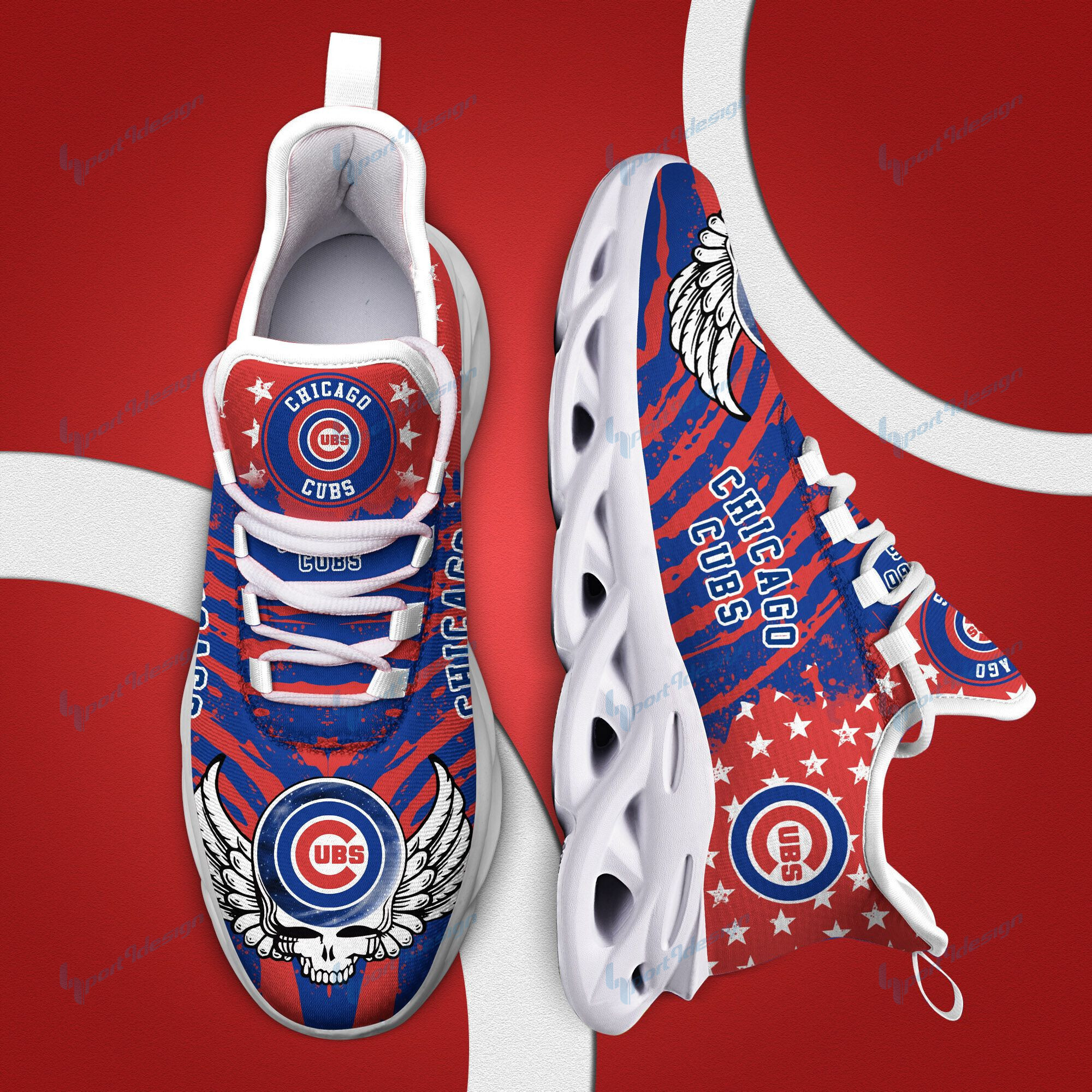 Chicago Cubs Running Sneakers Bb740 - Famjoys Chicago Cubs Running Sneakers Bb740 - Famjoys