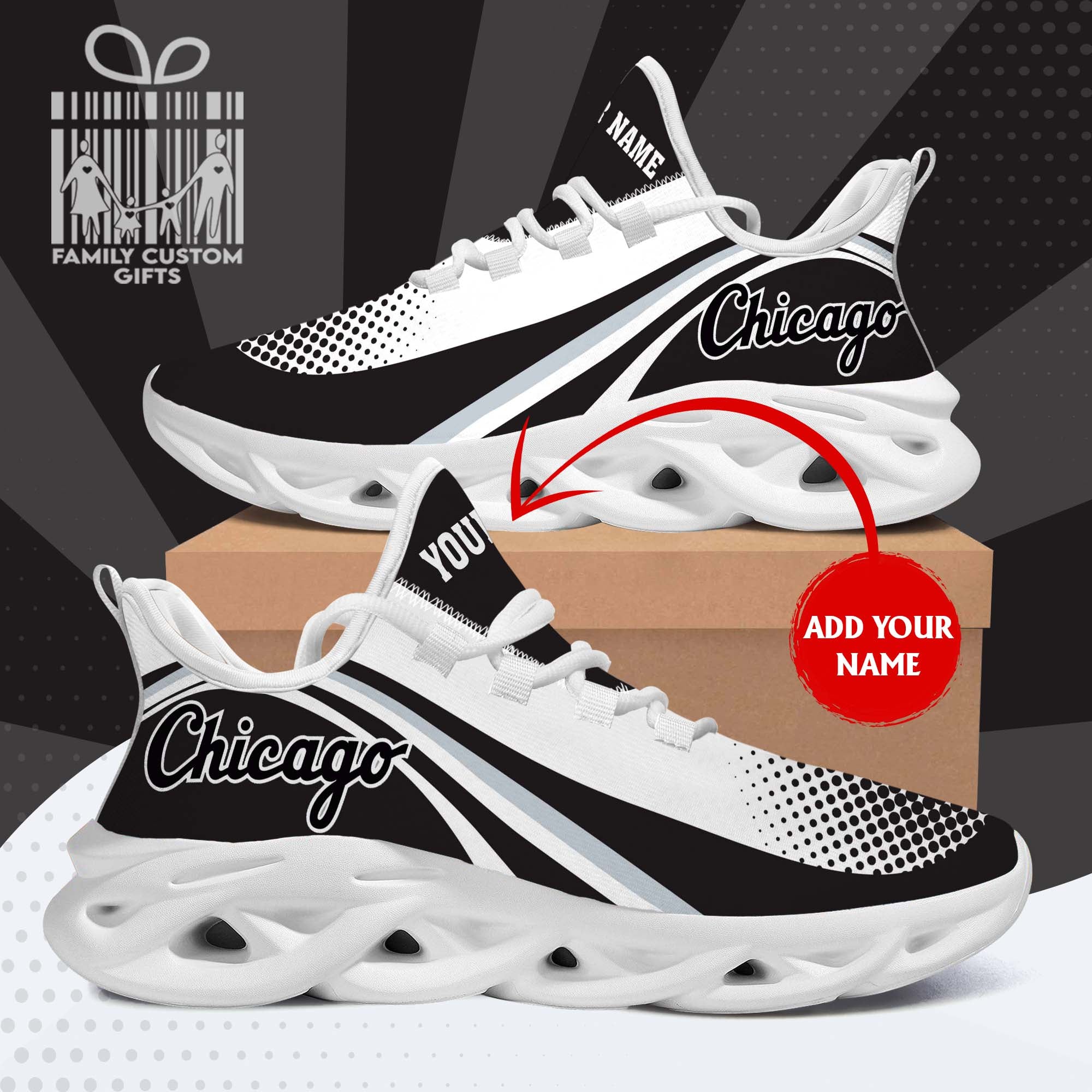 Chicago White Sox Custom Baseball Personalized Max Soul Sneakers Running Sport Shoes for Men Women