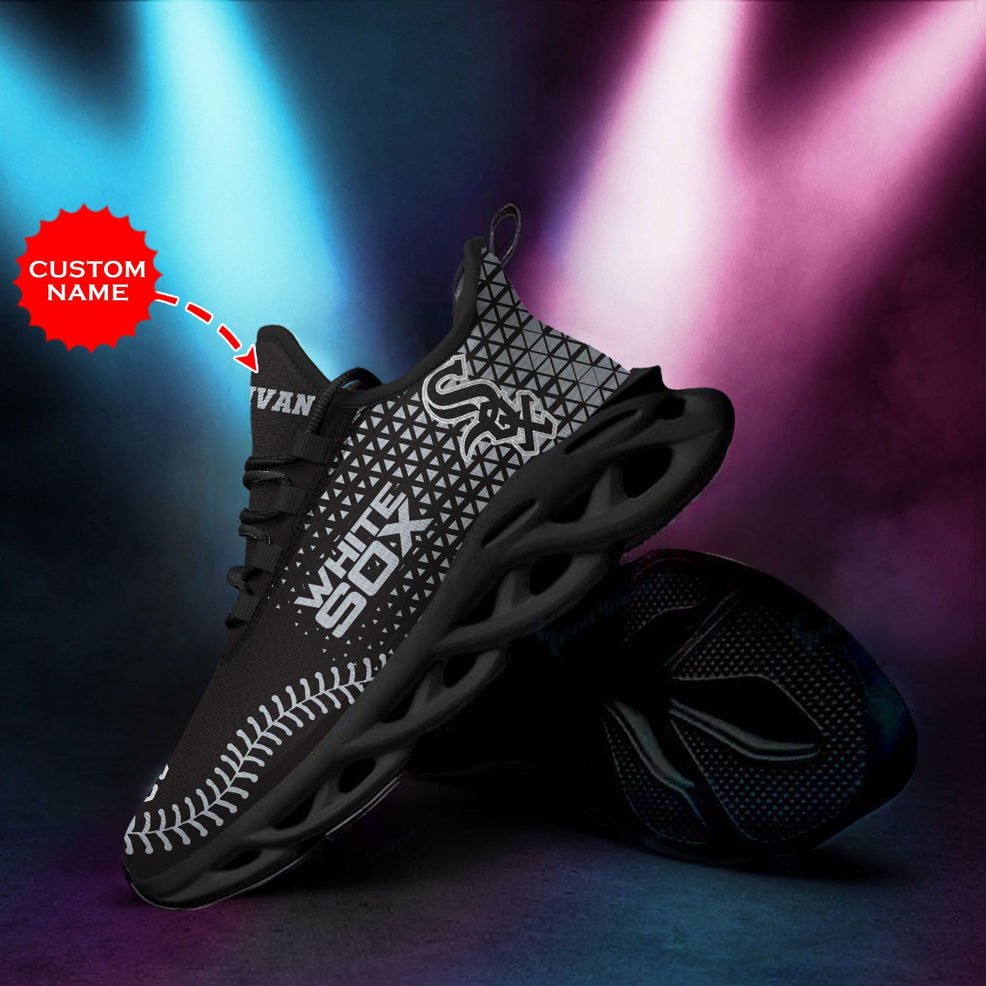 Chicago White Sox Custom Personalized Max Soul Sneakers Shoes - Famjoys Chicago White Sox Custom Personalized Max Soul Sneakers Shoes - Famjoys
