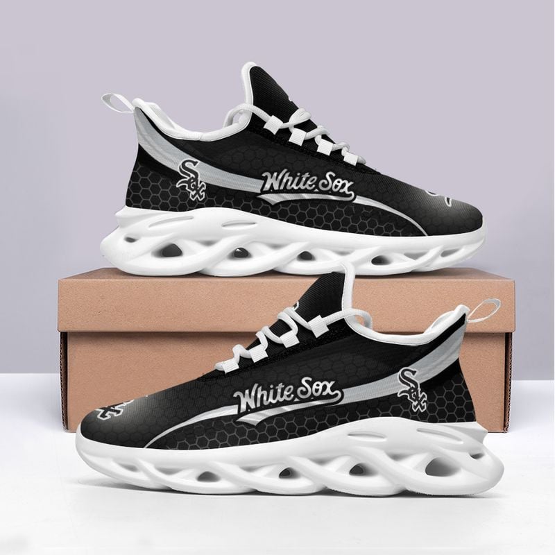 Chicago White Sox Honeycomb Pattern Max Soul Shoes NEW019338 - Famjoys Chicago White Sox Honeycomb Pattern Max Soul Shoes NEW019338 - Famjoys