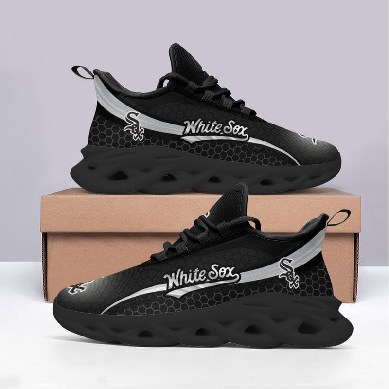 Chicago White Sox Honeycomb Pattern Max Soul Shoes NEW019338 - Famjoys Chicago White Sox Honeycomb Pattern Max Soul Shoes NEW019338 - Famjoys