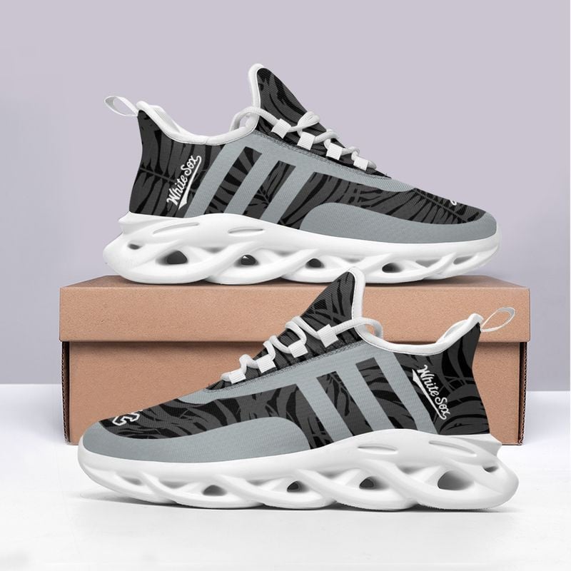 Chicago White Sox Leaf and Stripe Pattern Men's and Women's Max Soul Shoes NLA61238 - Famjoys Chicago White Sox Leaf and Stripe Pattern Men's and Women's Max Soul Shoes NLA61238 - Famjoys