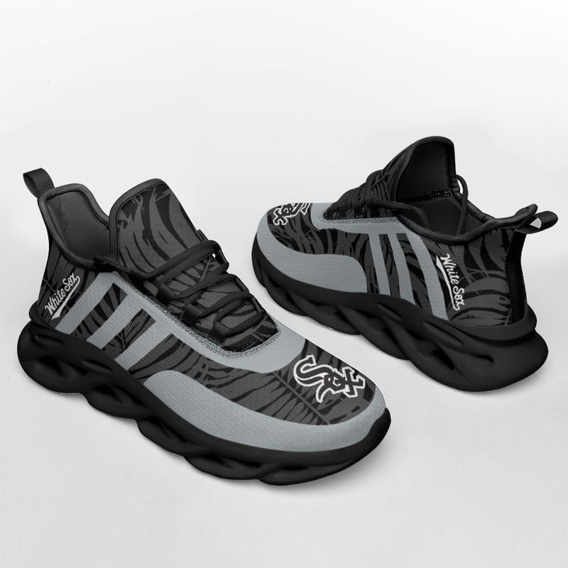 Chicago White Sox Leaf and Stripe Pattern Men's and Women's Max Soul Shoes NLA61238 - Famjoys Chicago White Sox Leaf and Stripe Pattern Men's and Women's Max Soul Shoes NLA61238 - Famjoys