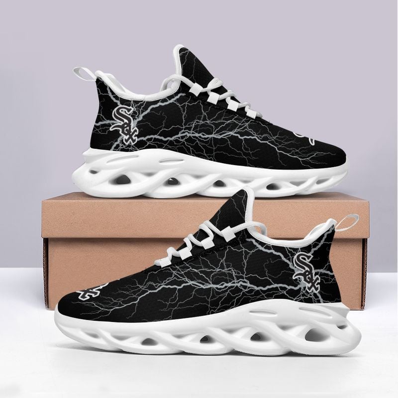 Chicago White Sox Lightning Pattern Max Soul Shoes NEW020538 - Famjoys Chicago White Sox Lightning Pattern Max Soul Shoes NEW020538 - Famjoys