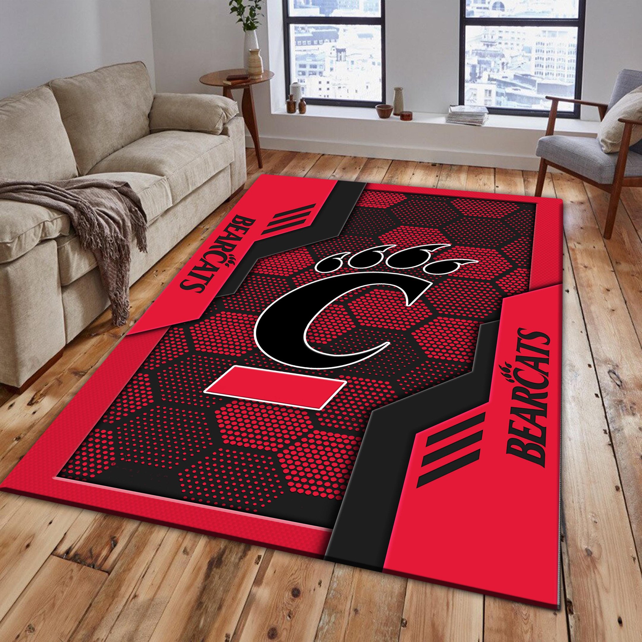 Cincinnati Bearcats Area Rugs 3726 - Famjoys Cincinnati Bearcats Area Rugs 3726 - Famjoys