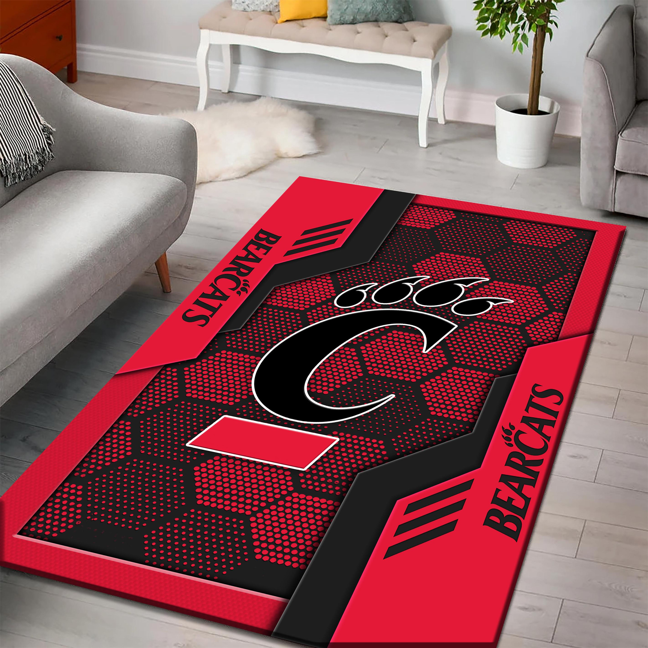 Cincinnati Bearcats Area Rugs 3726 - Famjoys Cincinnati Bearcats Area Rugs 3726 - Famjoys
