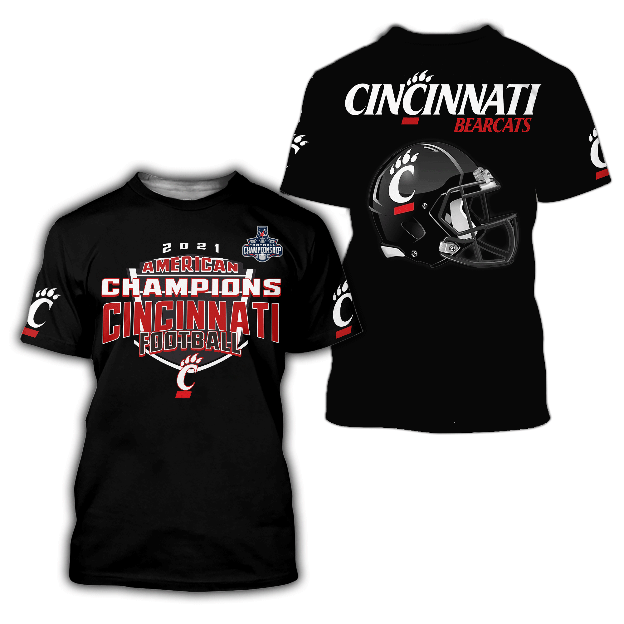 Cincinnati Bearcats CHAMPION 3D SHIRT - Famjoys Cincinnati Bearcats CHAMPION 3D SHIRT - Famjoys