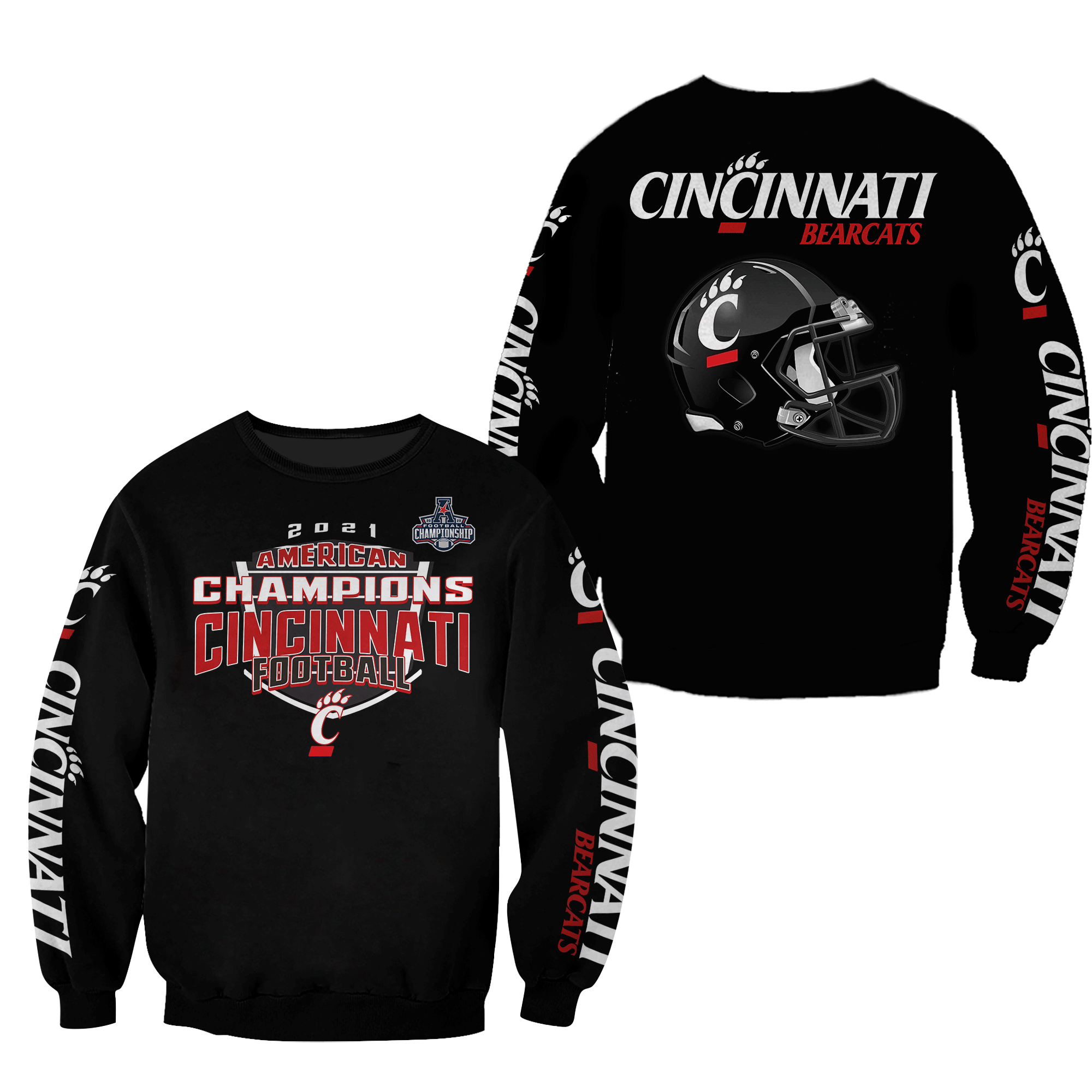 Cincinnati Bearcats CHAMPION 3D SHIRT - Famjoys Cincinnati Bearcats CHAMPION 3D SHIRT - Famjoys