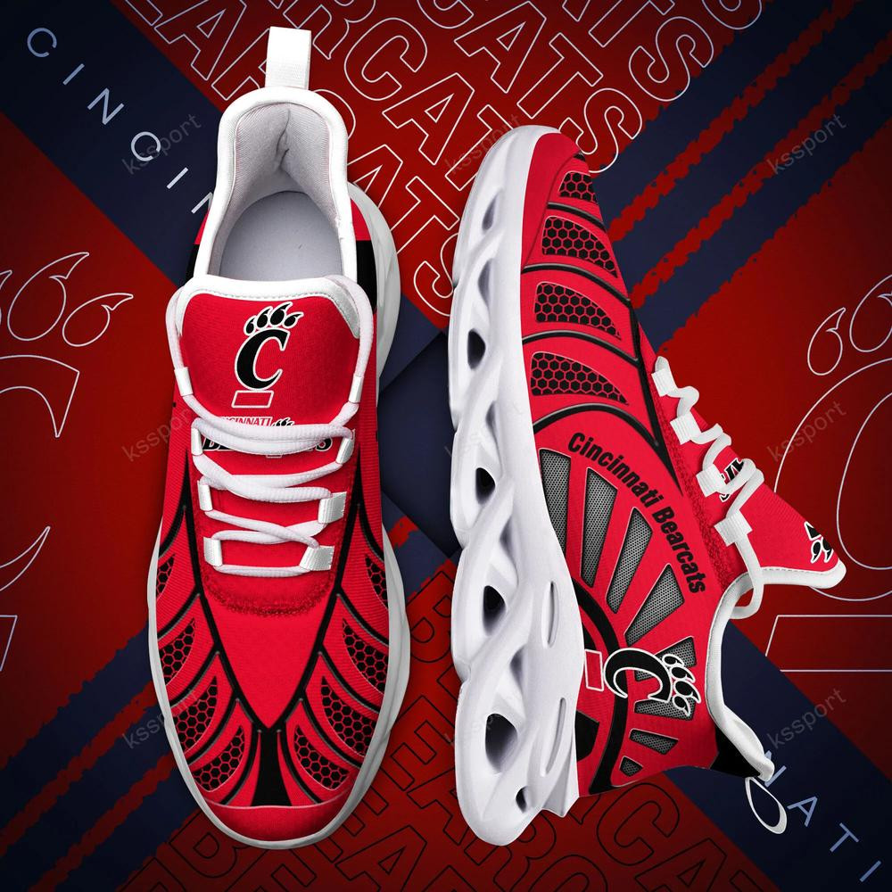 Cincinnati Bearcats Max Soul Clunky, Black And White Running Shoes - Famjoys Cincinnati Bearcats Max Soul Clunky, Black And White Running Shoes - Famjoys