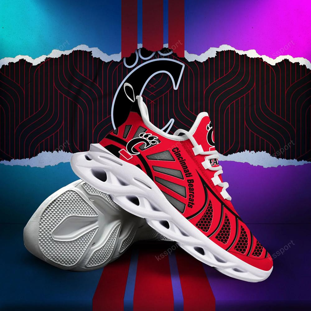 Cincinnati Bearcats Max Soul Clunky, Black And White Running Shoes - Famjoys Cincinnati Bearcats Max Soul Clunky, Black And White Running Shoes - Famjoys