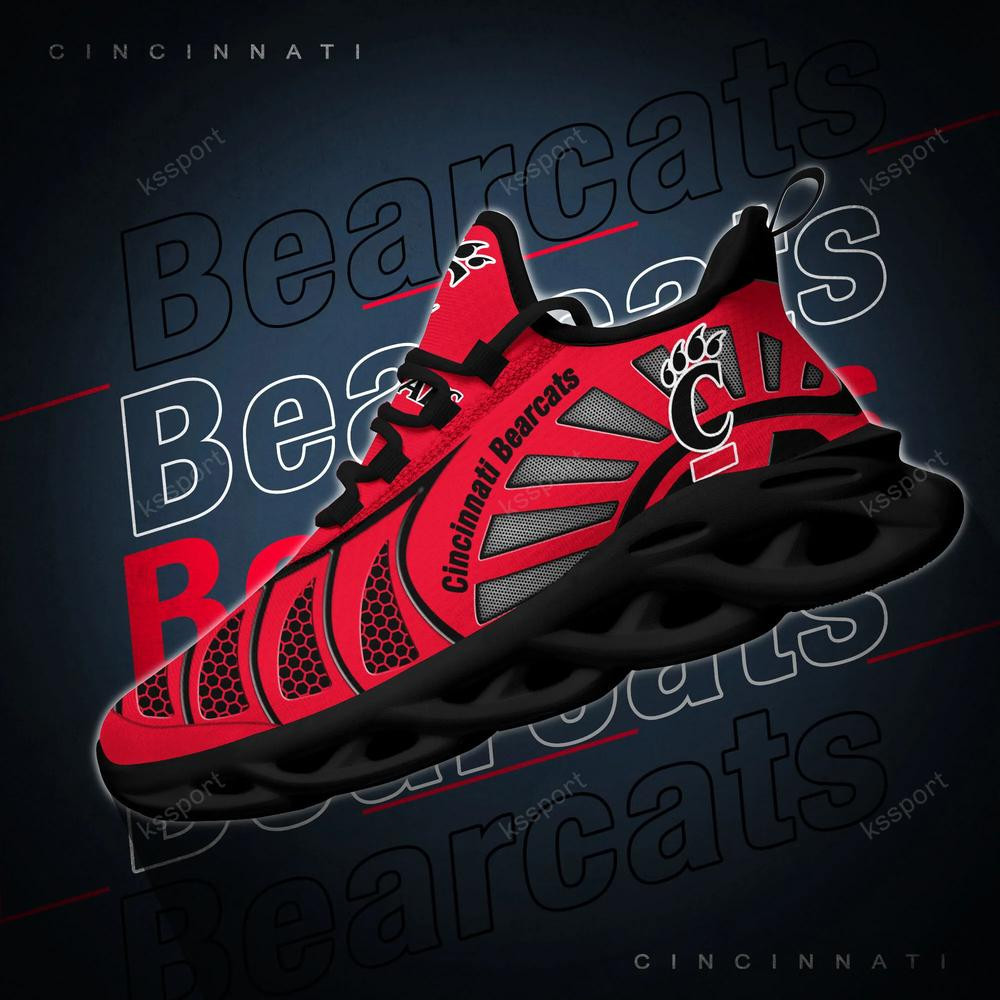Cincinnati Bearcats Max Soul Clunky, Black And White Running Shoes - Famjoys Cincinnati Bearcats Max Soul Clunky, Black And White Running Shoes - Famjoys