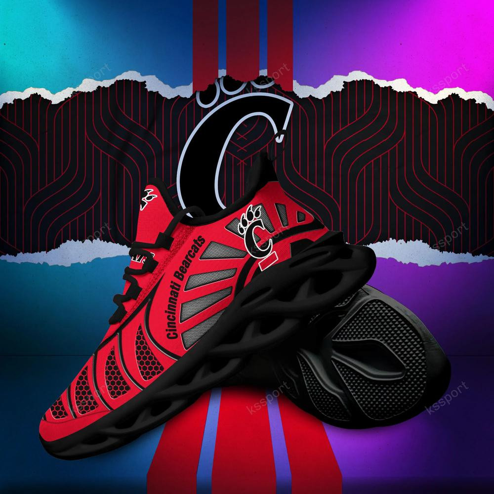 Cincinnati Bearcats Max Soul Clunky, Black And White Running Shoes - Famjoys Cincinnati Bearcats Max Soul Clunky, Black And White Running Shoes - Famjoys