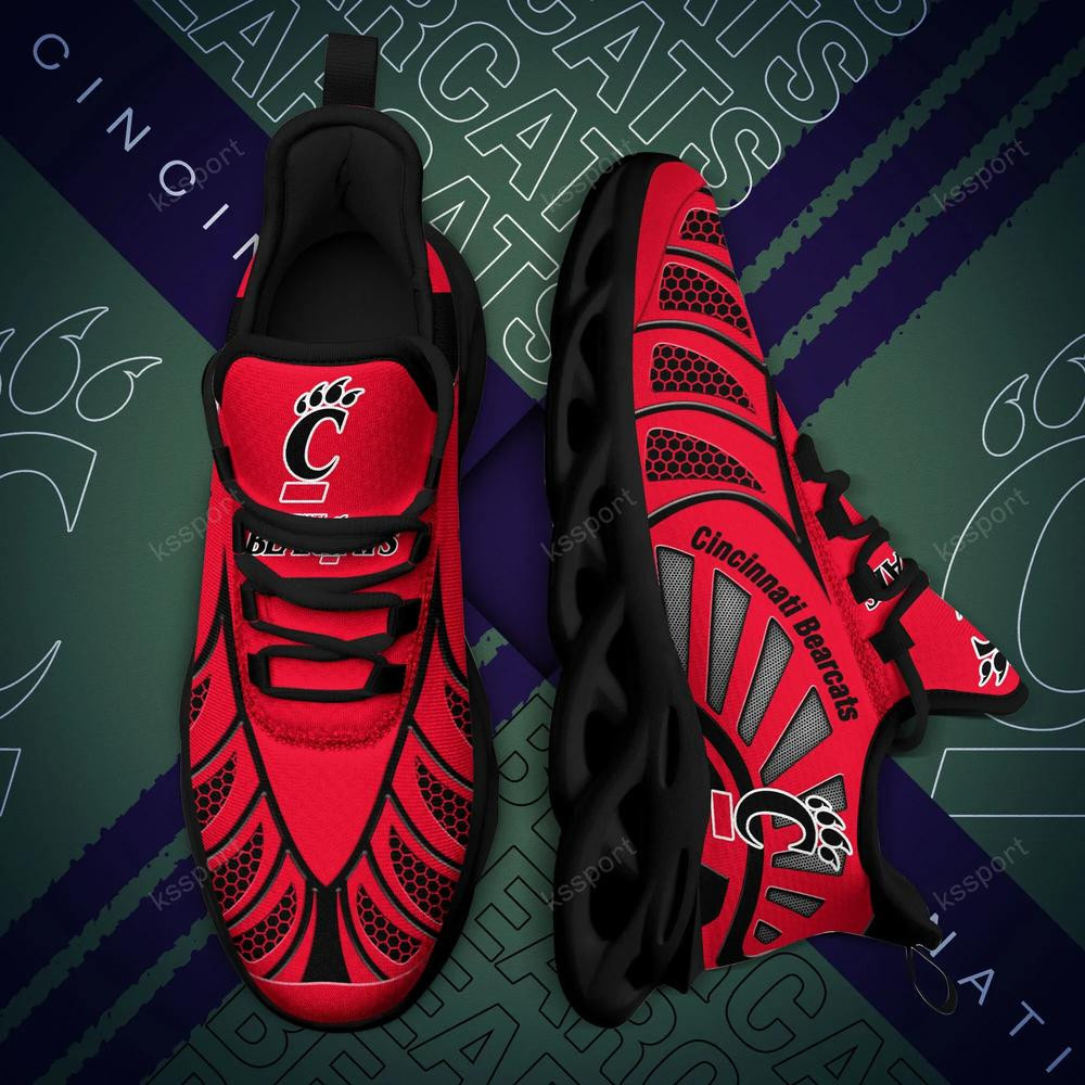 Cincinnati Bearcats Max Soul Clunky, Black And White Running Shoes - Famjoys Cincinnati Bearcats Max Soul Clunky, Black And White Running Shoes - Famjoys