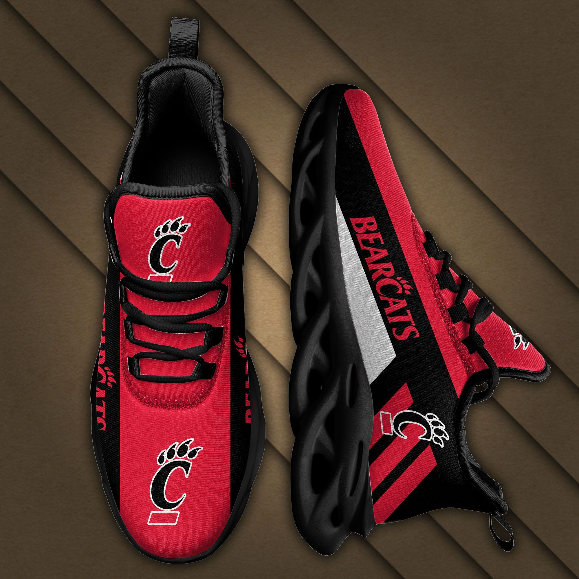 Cincinnati Bearcats Max Soul Sneakers Shoes - Famjoys Cincinnati Bearcats Max Soul Sneakers Shoes - Famjoys