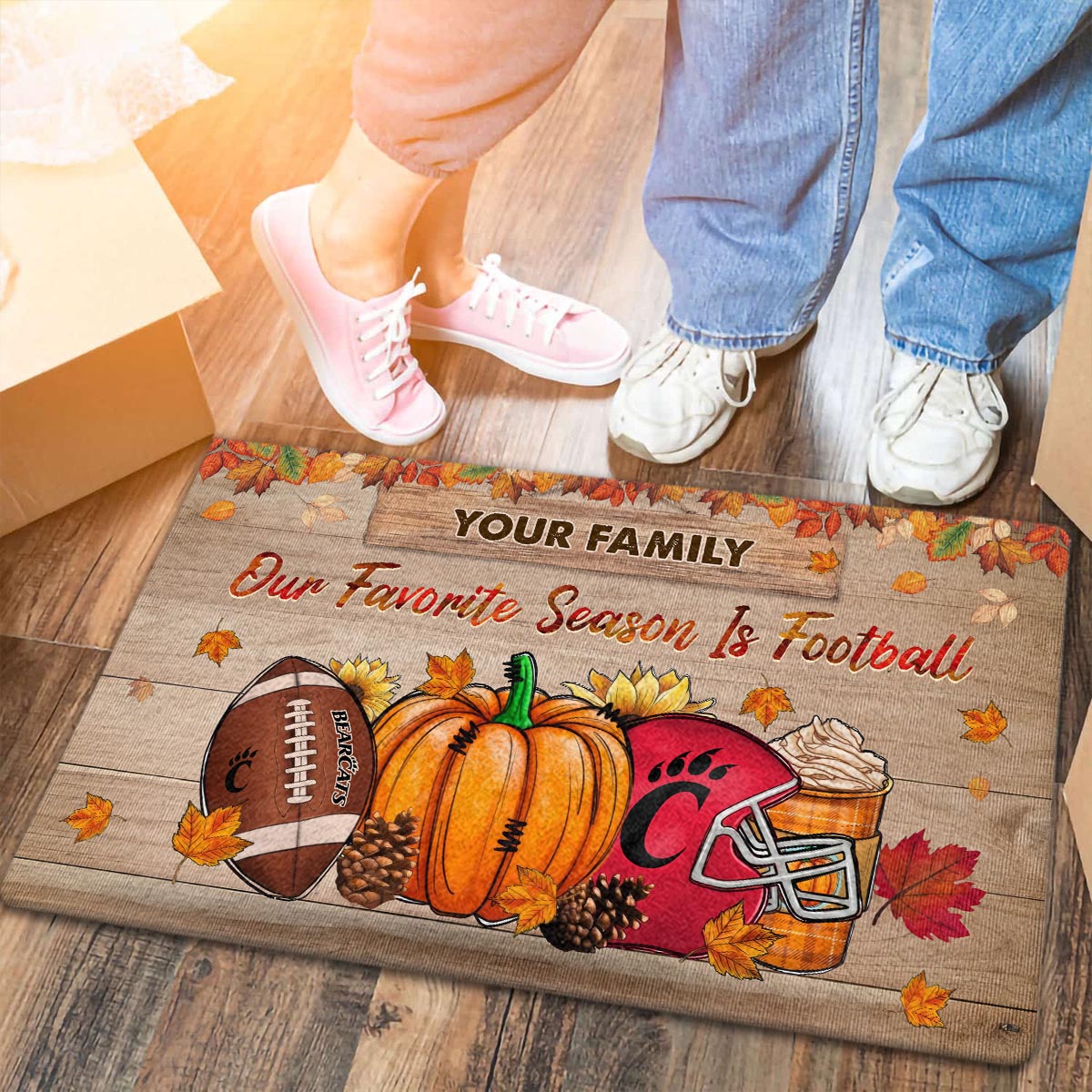 Cincinnati Bearcats Our Favorite Season is Football Doormat - Famjoys Cincinnati Bearcats Our Favorite Season is Football Doormat - Famjoys