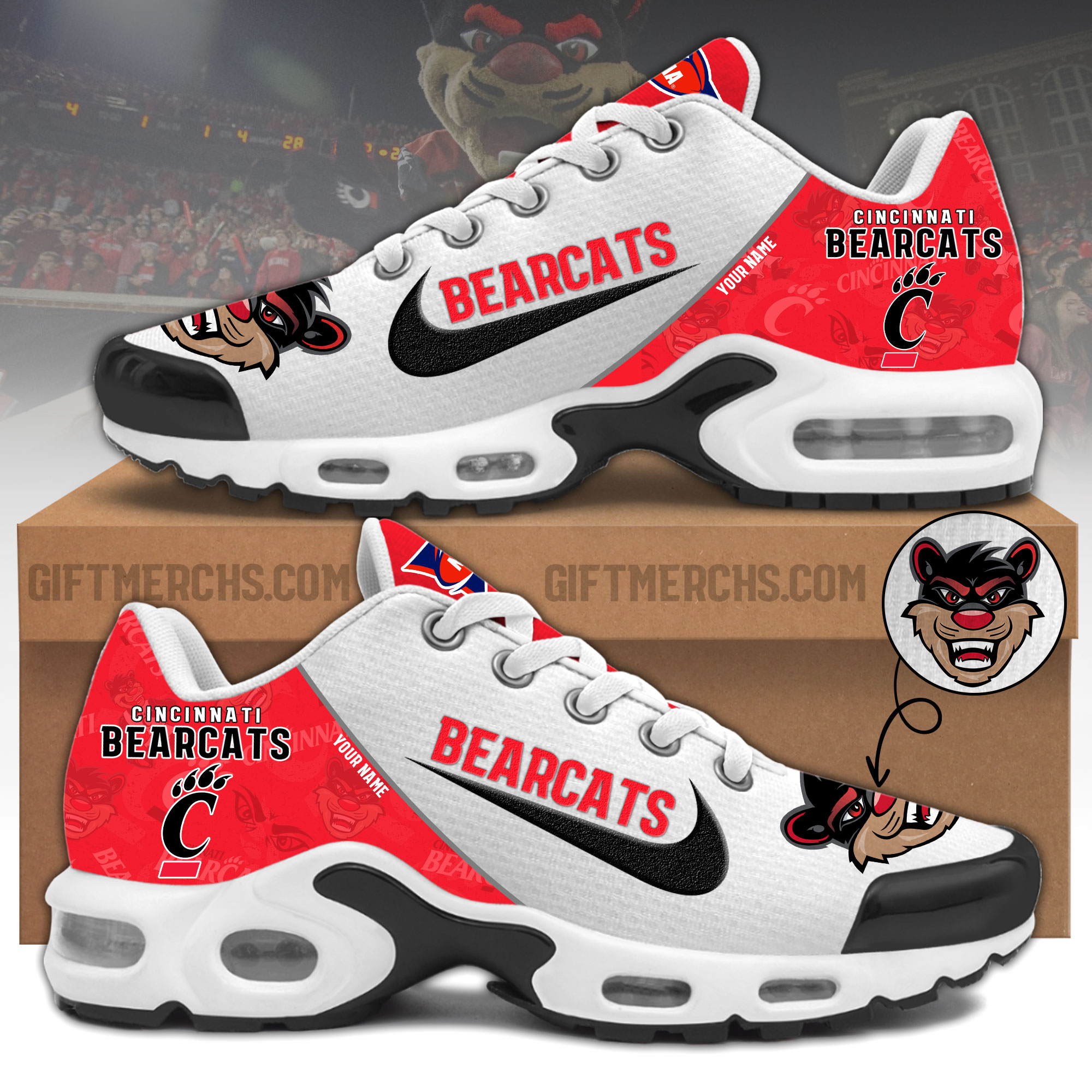 Cincinnati Bearcats Personalized Shoes - Famjoys Cincinnati Bearcats Personalized Shoes - Famjoys