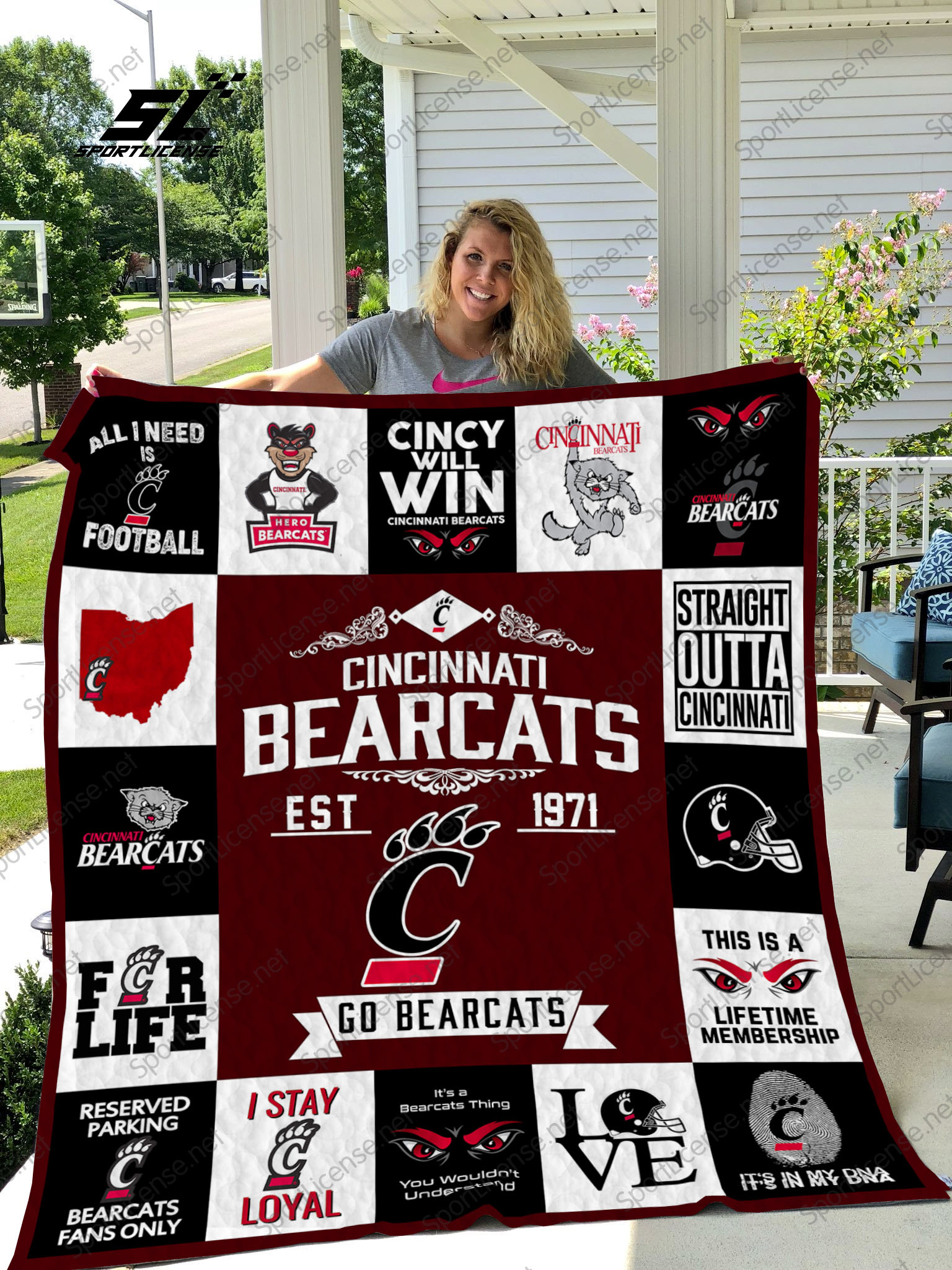 Cincinnati Bearcats Quilt Blanket 01 - Famjoys Cincinnati Bearcats Quilt Blanket 01 - Famjoys