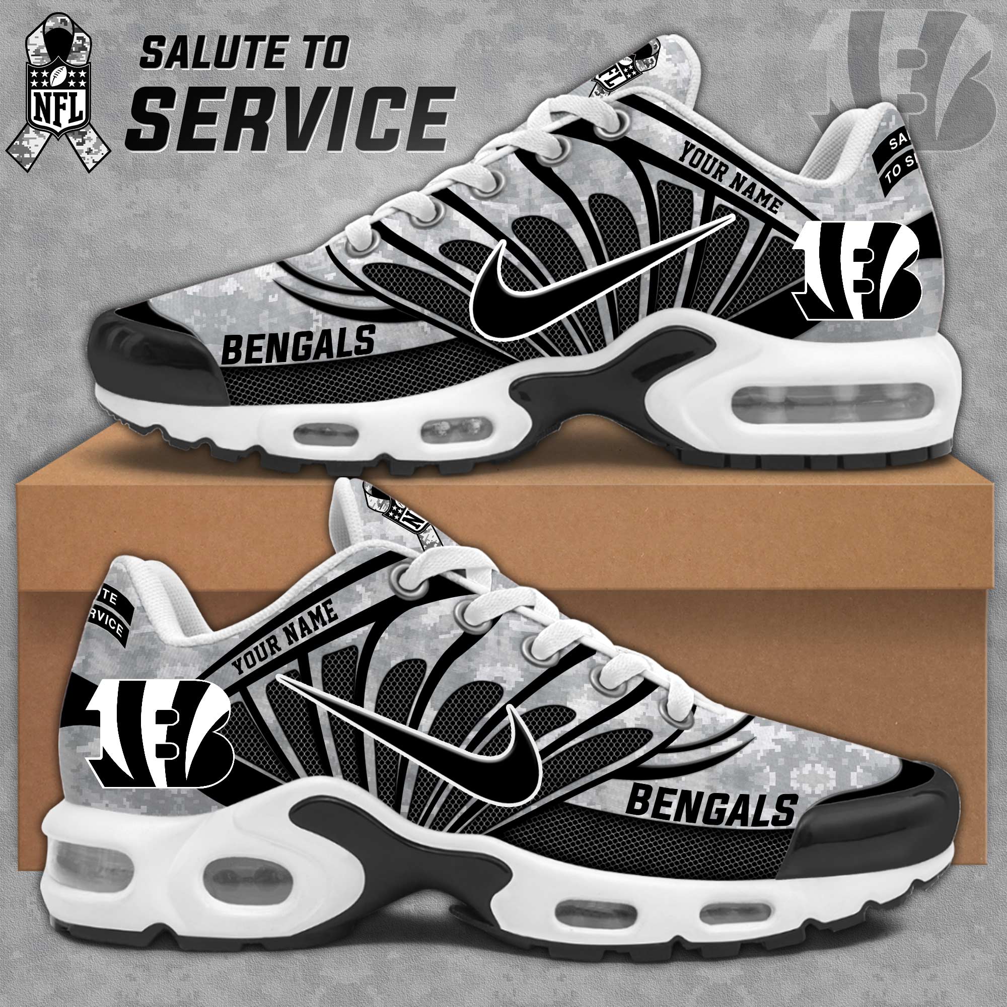 Cincinnati Bengal Personalized Shoes - Famjoys Cincinnati Bengal Personalized Shoes - Famjoys