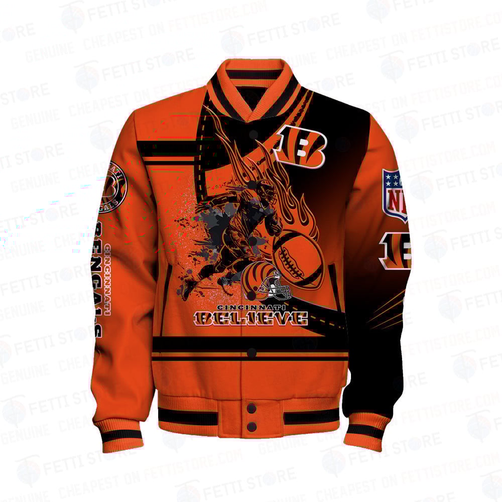 Cincinnati Bengals American Football League Pattern Varsity Jacket SH1 V3 - Famjoys Cincinnati Bengals American Football League Pattern Varsity Jacket SH1 V3 - Famjoys
