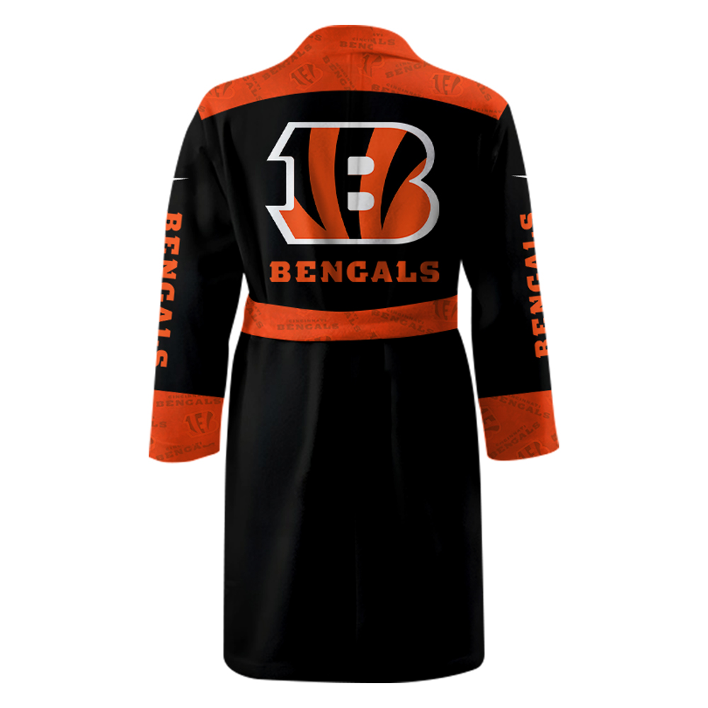 Cincinnati Bengals Bathrobe Luxurious Comfort Meets Sporty Style - Famjoys Cincinnati Bengals Bathrobe Luxurious Comfort Meets Sporty Style - Famjoys