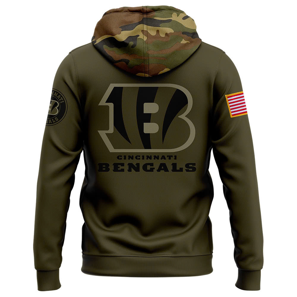 Cincinnati Bengals Camo Salute to Service Club Fleece Pullover Hoodie - Famjoys Cincinnati Bengals Camo Salute to Service Club Fleece Pullover Hoodie - Famjoys