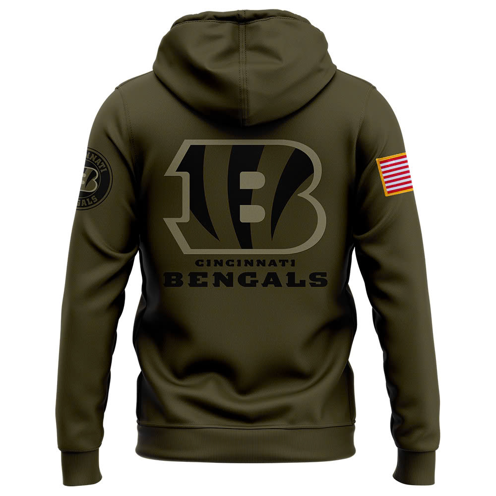 Cincinnati Bengals Camo Salute to Service Club Fleece Pullover Hoodie - Famjoys Cincinnati Bengals Camo Salute to Service Club Fleece Pullover Hoodie - Famjoys