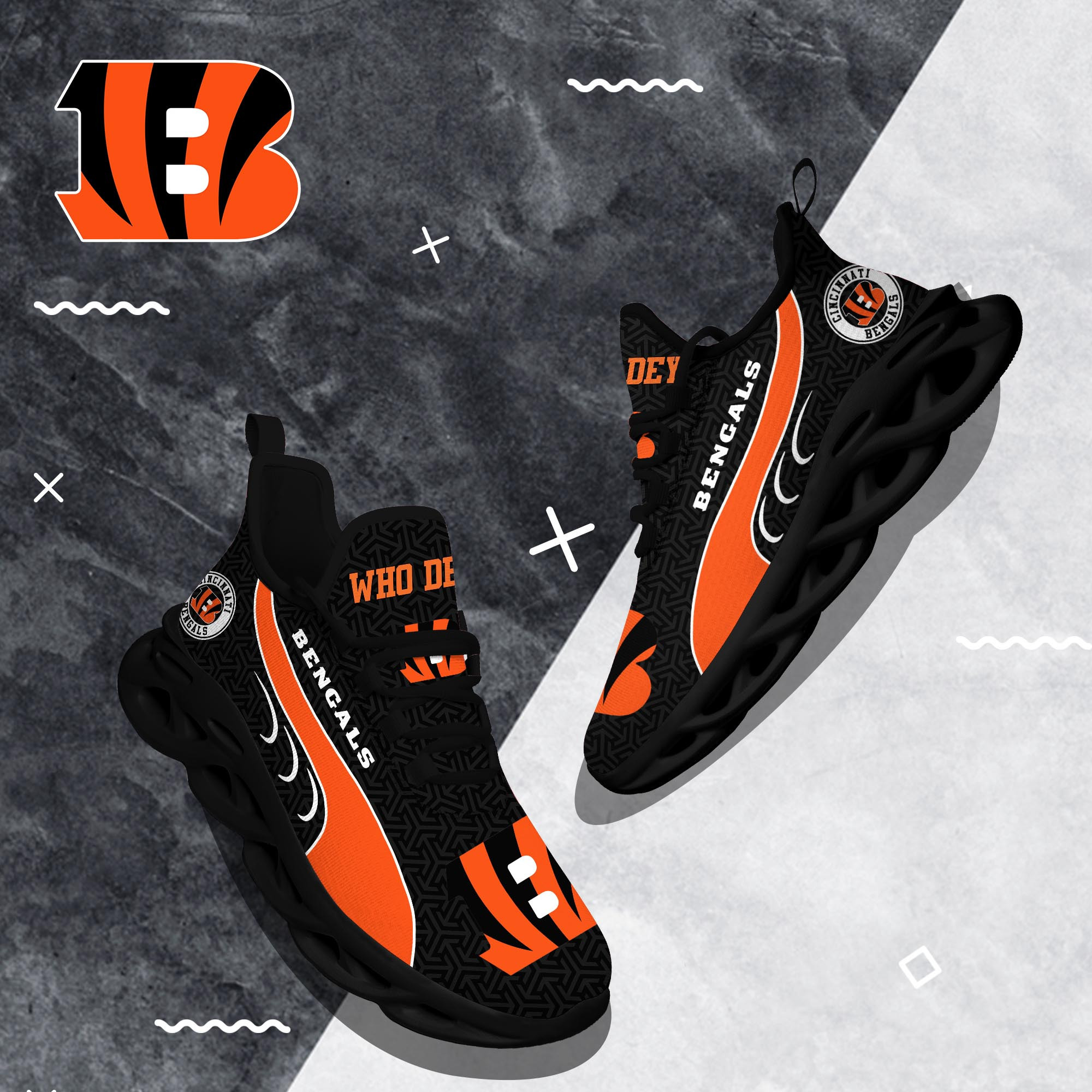 Cincinnati Bengals Clunky Shoes T-42107 - Famjoys Cincinnati Bengals Clunky Shoes T-42107 - Famjoys