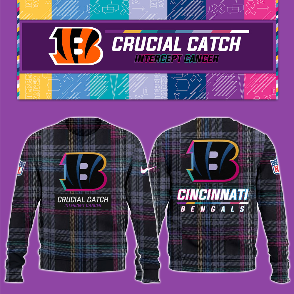 Cincinnati Bengals Crucial Catch Hoodie V2 - Famjoys Cincinnati Bengals Crucial Catch Hoodie V2 - Famjoys
