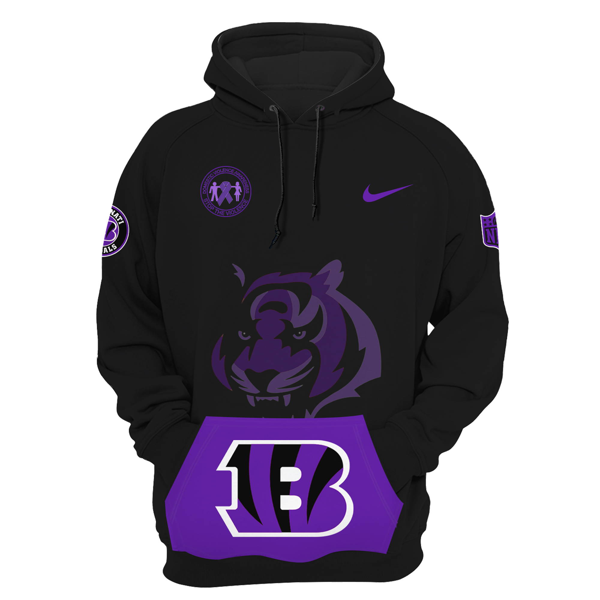 Cincinnati Bengals Domestic Violence Awareness Month Hoodie - Famjoys Cincinnati Bengals Domestic Violence Awareness Month Hoodie - Famjoys