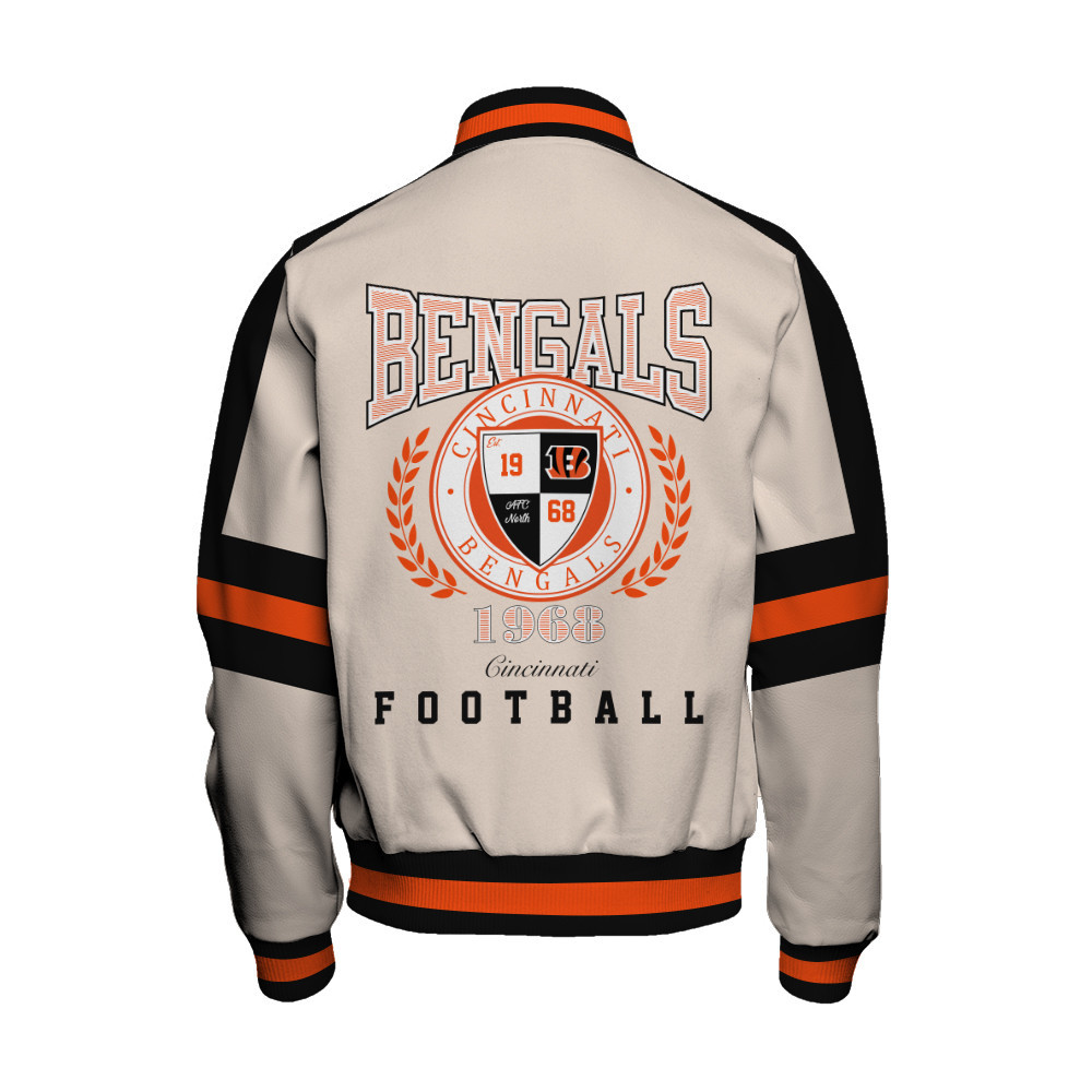 Cincinnati Bengals - Feel The Power Unisex Varsity Jacket - Famjoys Cincinnati Bengals - Feel The Power Unisex Varsity Jacket - Famjoys